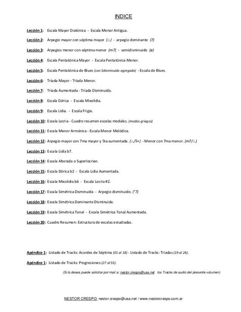 Escalas y Arpegio para Bajo Eléctrico Nestor Crespo Carlos