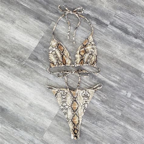 Nude Snakeskin Hc Bikini Set Gem