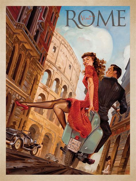 Rome Retro Travel Poster Art Deco