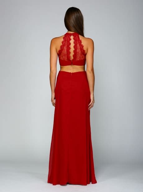 Rotes abendkleid lang rückenfrei