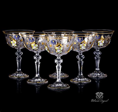 Handmade Crystal Champagne Glasses Bohemia - Etsy