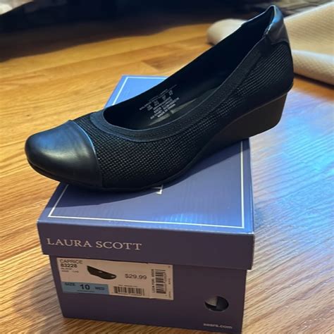 Laura Scott Shoes Laura Scott Brand New Black Caprice Shoe Low Slight Heel Poshmark