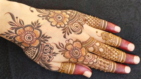 Latest Beautiful Floral Henna Design Tutorial Stylish Mehndi Design For Back Hand Mhandbook