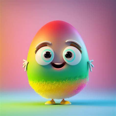 Premium Ai Image A Rainbow Colored Easter Egg With A Smiling Face And