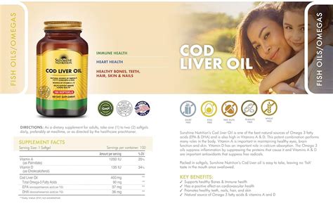 Sunshine Nutrition Cod Liver Oil Softgels Source Of Vitamin A