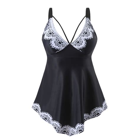 Hoksml Women S Tummy Control Bikini Swimsuits Sexy Backless Plus Size