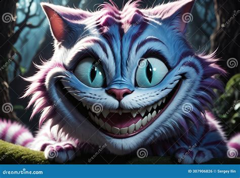 Smile Of The Cheshire Cat Generative Ai Stock Illustration