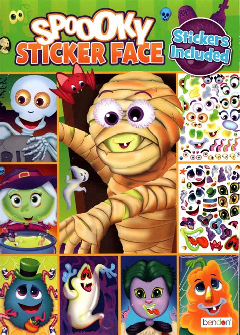 Spooky Sticker Face Halloween Sticker Activity Book V5
