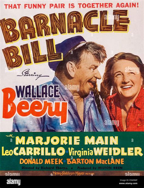 Barnacle Bill L R Wallace Beery Marjorie Main On Window Card 1941