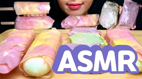 ASMR 마이쮸 롤업젤리 아이스크림 먹방 롤업젤리쌈 마이쮸쌈 젤리쌈 먹방 FROZEN FRUIT ROLL UPS with ICE