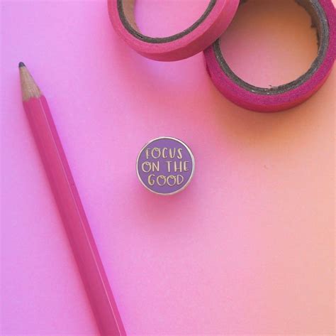 ON SALE: Focus on the Good Enamel Pin - Etsy UK | Enamel pins, Be kind ...