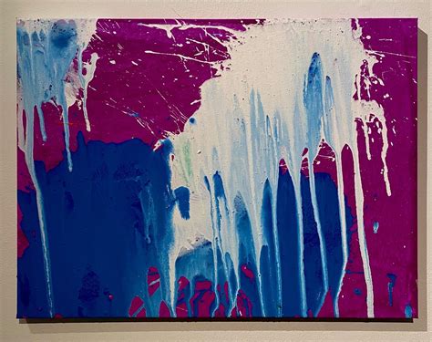 Ushio Shinohara White And Blue On Violet Acrylic On Canvas