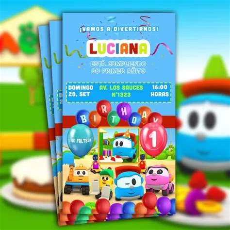 Tarjeta Invitación Digital Leo El Camión Enviar X Whatsapp en venta en