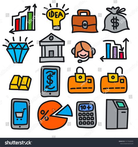 Illustration Business Finance Icons Set Black Stock Vector Royalty Free 1517928905 Shutterstock