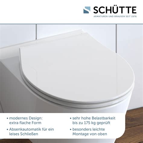 Sch Tte Duroplast Wc Sitz Slim White Mit Absenkautomatik Und