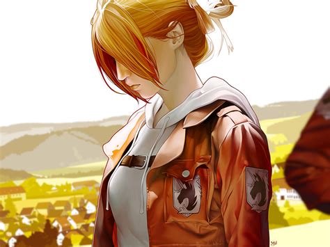 Safebooru 1girl Animated Annie Leonhardt Blurry Depth Of Field Hair Over Eyes Half Updo Hoodie