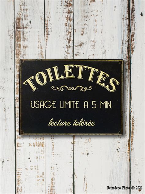 Plaque Métal Toilettes Usage Limité Déco Brocante Antic Line Retrodeco