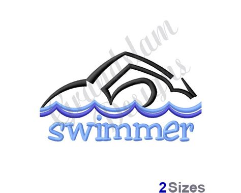 Swimmer Outline Machine Embroidery Design Etsy