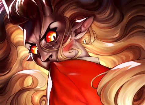 Lienbrainrot Charlie Morningstar Hazbin Hotel Girl Blonde Hair Colored Sclera Demon Girl