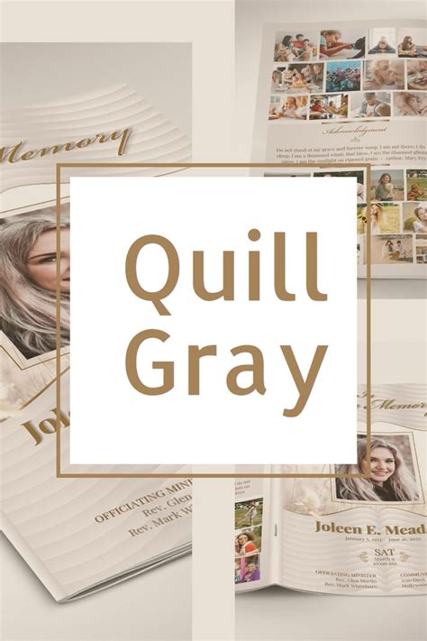 Loving Funeral Program Template For Canva V1 Quill Gray 8 Etsy