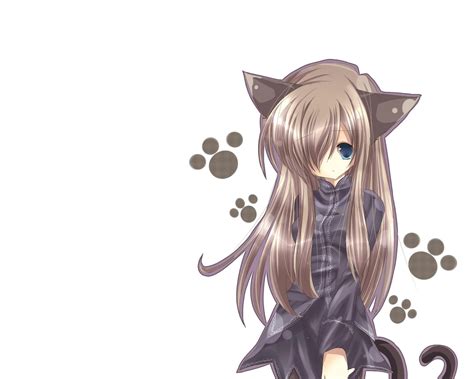 Brown Haired Female Anime Character Digital Wallpaper Nekomimi HD