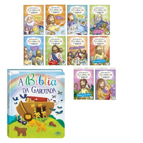 Kit Biblia Infantil Ilustrada Livros Hist Rias Da Biblia Colorir