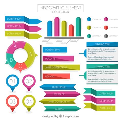 Surtido De Elementos Infogr Ficos Planos Coloridos Vector Gratis