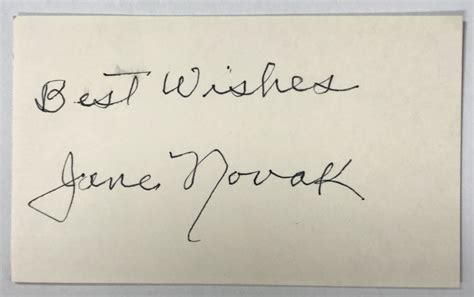 Aacs Autographs Jane Novak D Autographed Vintage X Index Card