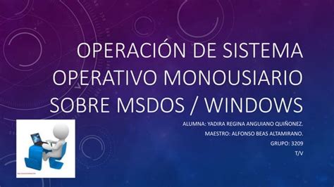 Operaci N De Sistema Operativo Monousiario Sobre Msdos Ppt