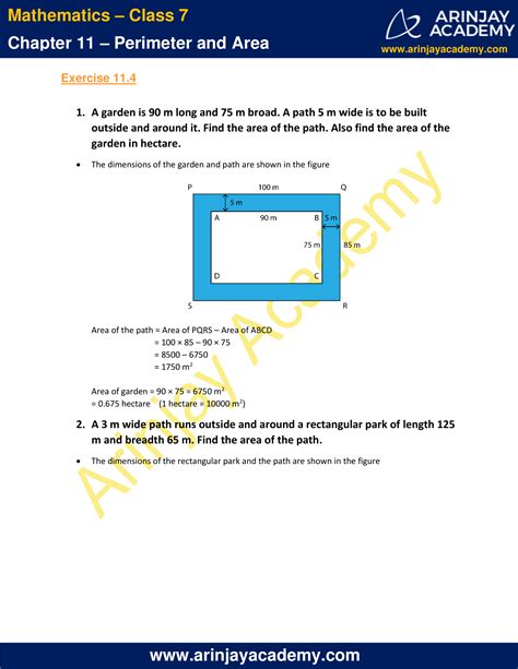 Ncert Solutions For Class Maths Chapter Perimeter And Area