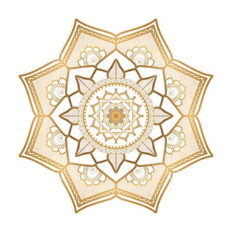 Diseño De Fondo Transparente Mandala De Lujo Dorado PNG Oro Mandala