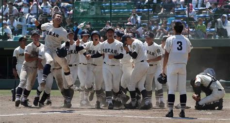 ＜栃木大会決勝 文星芸大付・作新学院＞文星芸大付・黒崎のサヨナラ本塁打で喜ぶ文星芸大付ナイン（撮影・郡司 修） ― スポニチ Sponichi