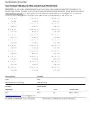 Final Examination Answer Sheet Mastering Internal Controls And Fraud