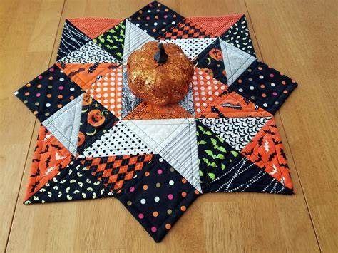 Halloween Table Topper Quilted Halloween Table Runner Patchwork Table