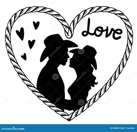 Cowboy Heart Lollipop Character Cartoon Vector Illustration