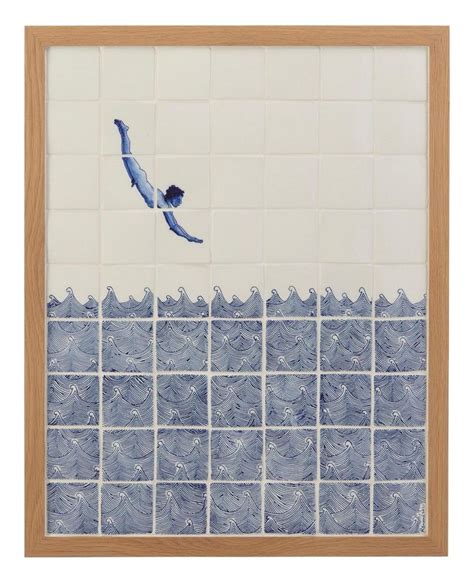 Nude Diver Ceramic Mosaic By Renaud Sauve Zother Art