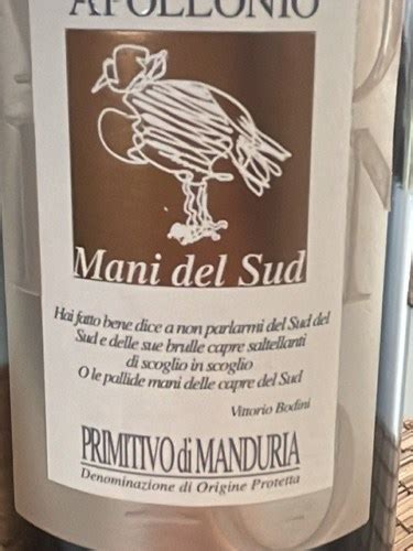 Apollonio Mani Del Sud Primitivo Di Manduria Vivino Us