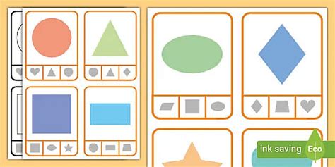 Shapes Shadow Matching Clip Cards Teacher Made Twinkl Clip Art