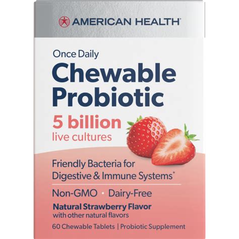 Chewable Probiotic (5B), Natural Strawberry Flavor Tablets | American Health