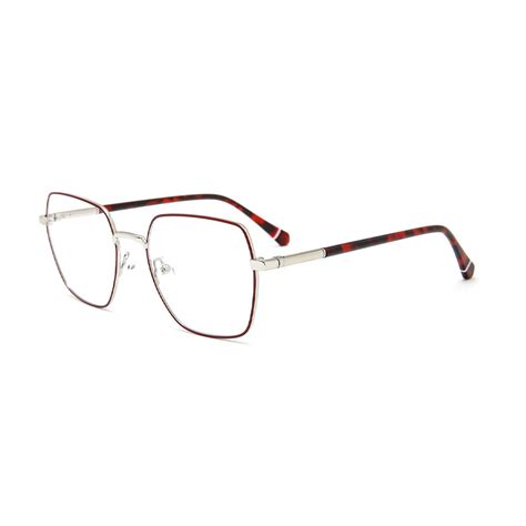 Gd Customer Logo Double Color Retro Women Metal Acetate Temple Optical