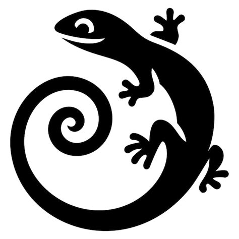 Premium Vector Spiral Lizard Silhouette