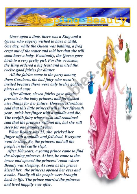 Fleeping Beauty Fairy Tale ESL Worksheet By Midoushka