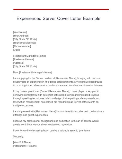 Server Cover Letter 21 Examples Pdf Tips