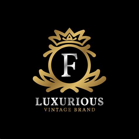 Letter F With Crown Luxury Crest For Beauty Care Salon Spa Fashion