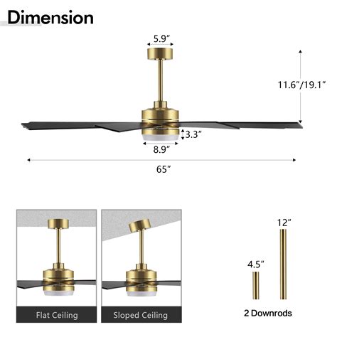 DC Motor Ceiling Fan with Light, 6-Speed Remote Control, Reversible ...