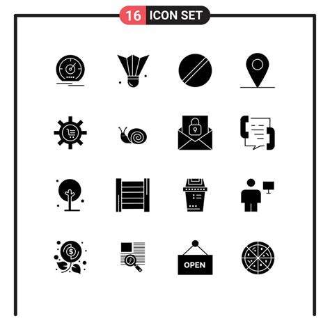 Set Of Commercial Solid Glyphs Pack For Cart Location Shuttlecock