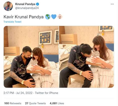 Krunal Pandya Son S Photos Pankhuri Sharma Kabir Krunal Pandya क्रुणाल पंड्या बने पिता