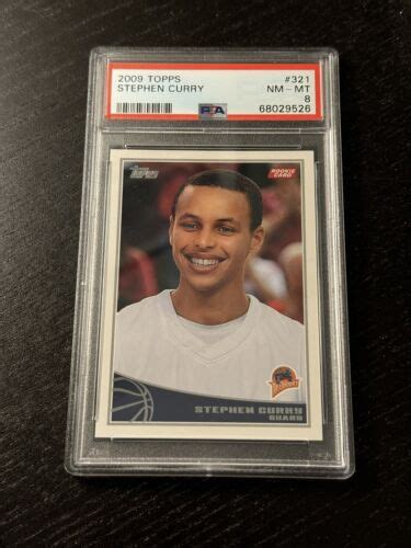 PSA 8 Stephen Curry 2009 Rookie Card RC Topps 321 Warriors EBay