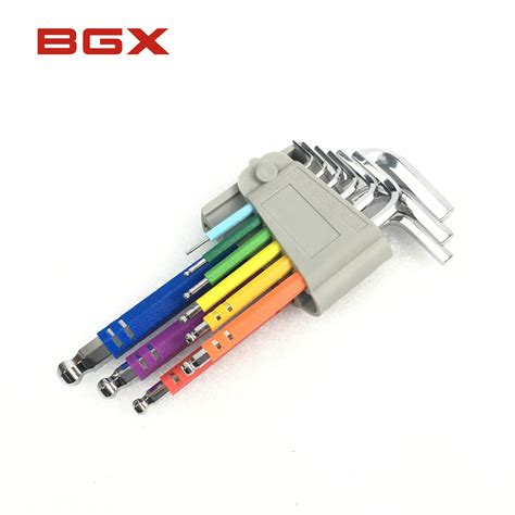 BGX 9 Pcs Ball End Color Coated Allen Key Hex Wrench Set China 9 Pcs