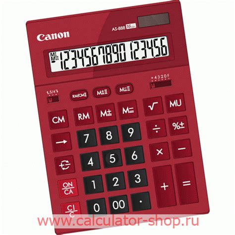 Калькулятор CANON AS-888 BL, DGR, GR, RED; 2-ое питание; 16-ти ...
